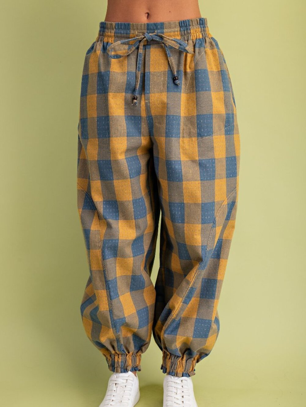 Check Print Balloon Style Pants